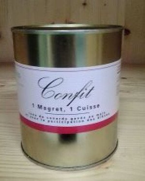 Confit de Canard 1 magret + 1 Cuisse (Demi-Canard) 800 g